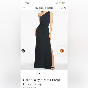 Navy Sachin & Babi Cece 4-Way Stretch Cape Gown; Size Medium! Never worn!